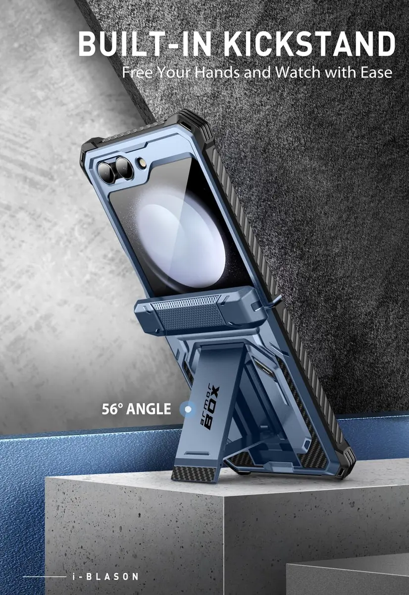 i-Blason for Samsung Galaxy Z Flip 5 Case with Stand, Blue | Drop & Hinge Protection - view 5