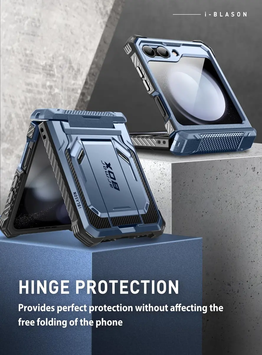 i-Blason for Samsung Galaxy Z Flip 5 Case with Stand, Blue | Drop & Hinge Protection - view 3