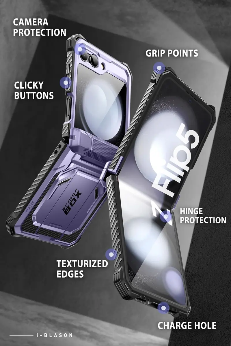 i-Blason Galaxy Z Flip 5 Case with Stand Mauve | Shockproof & Hinge Protection - view 7