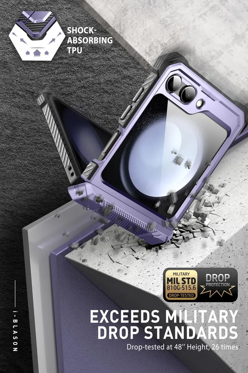 i-Blason Galaxy Z Flip 5 Case with Stand Mauve | Shockproof & Hinge Protection - view 8