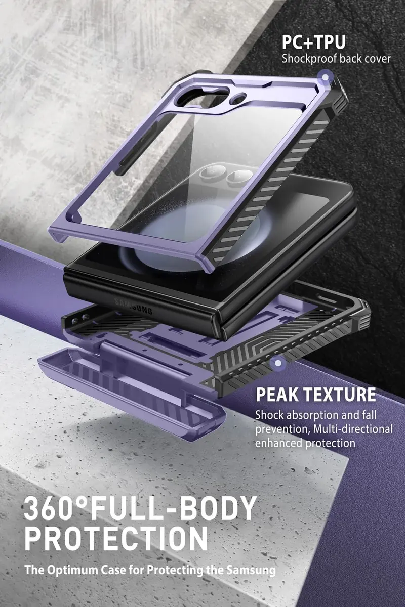 i-Blason Galaxy Z Flip 5 Case with Stand Mauve | Shockproof & Hinge Protection - view 2