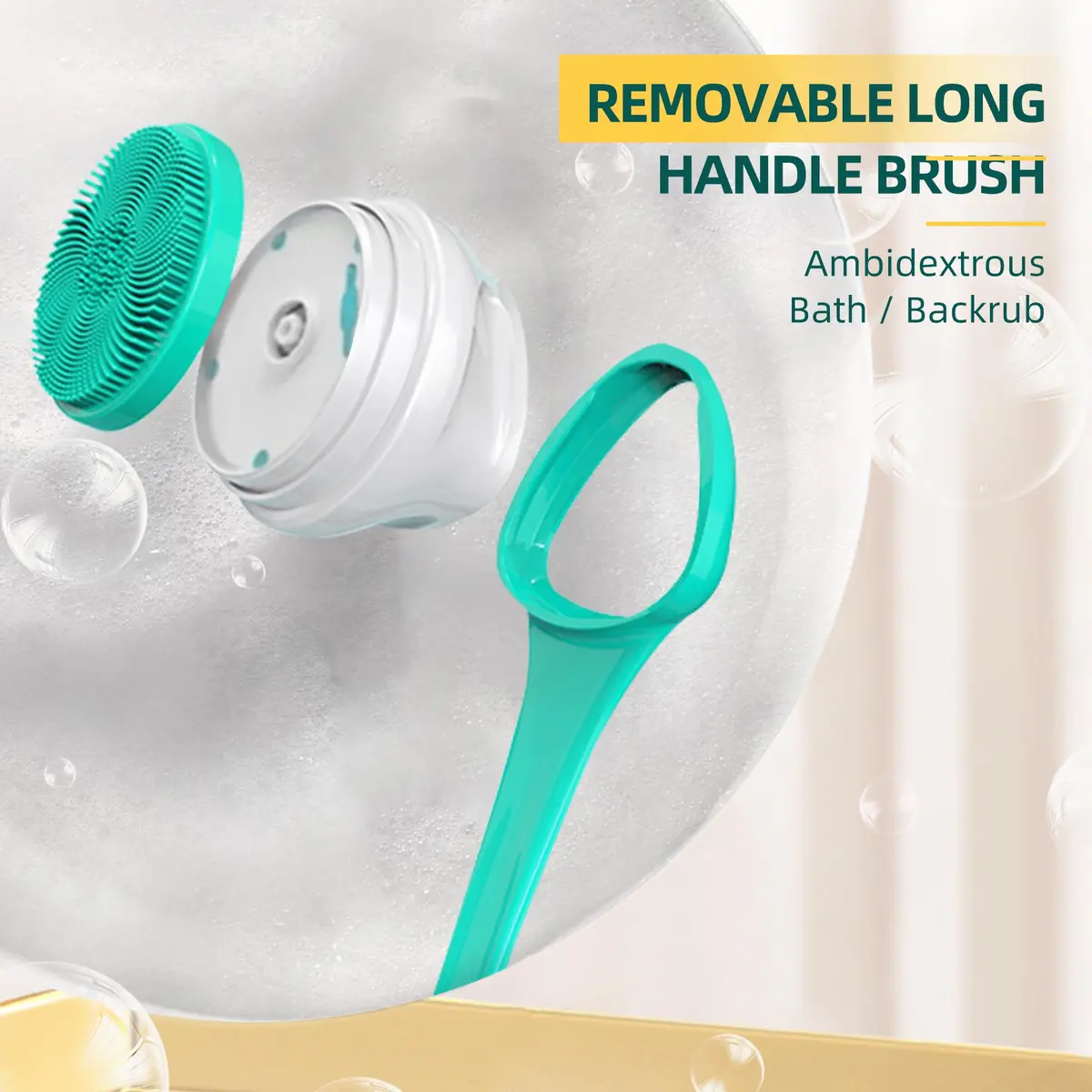 Loodic Electric Back Scrubber with 5 Brush Heads, Rechargeable Long Handle (Green) | 41cm (15.75 Inch) - view 2