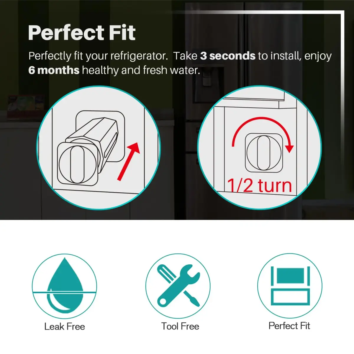 ICEPURE PLUS RWF4200B Refrigerator Water Filter 3-Pack | NSF Certified Heavy Metals Removal - view 6