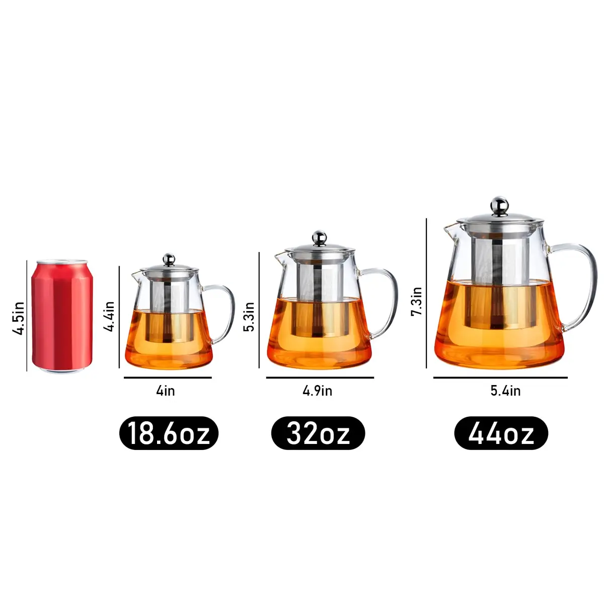 PARACITY Glass Teapot Stovetop 32 OZ | Borosilicate Clear Tea Kettle with Infuser - view 3