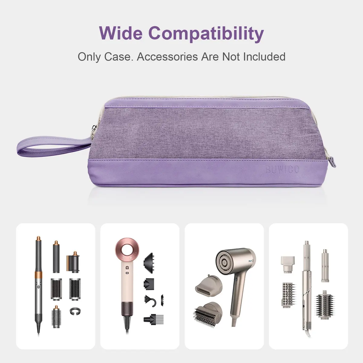 Buwico Travel Case for Dyson & Shark, Purple | Waterproof Hair Dryer & Styler Organizer - view 6