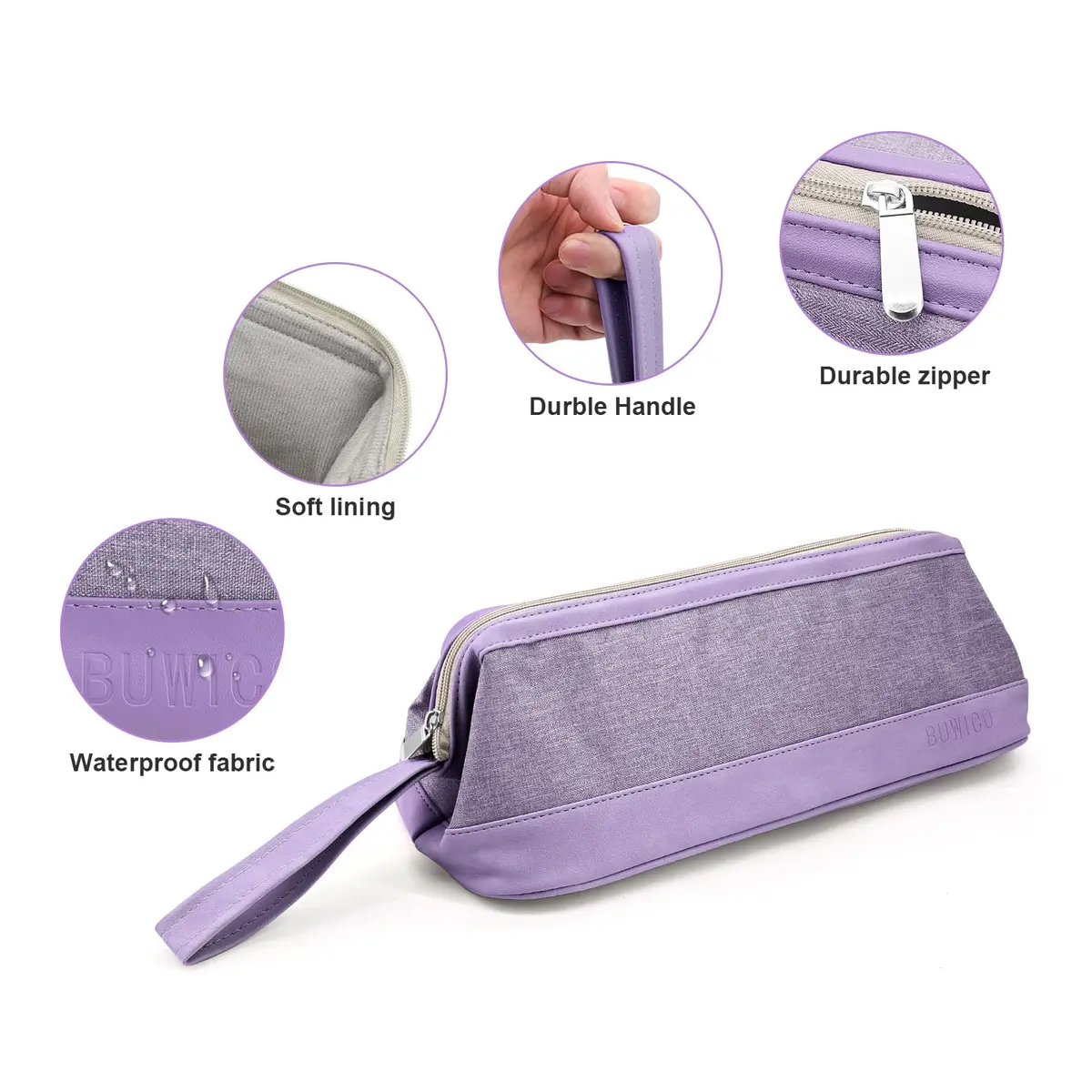Buwico Travel Case for Dyson & Shark, Purple | Waterproof Hair Dryer & Styler Organizer - view 4