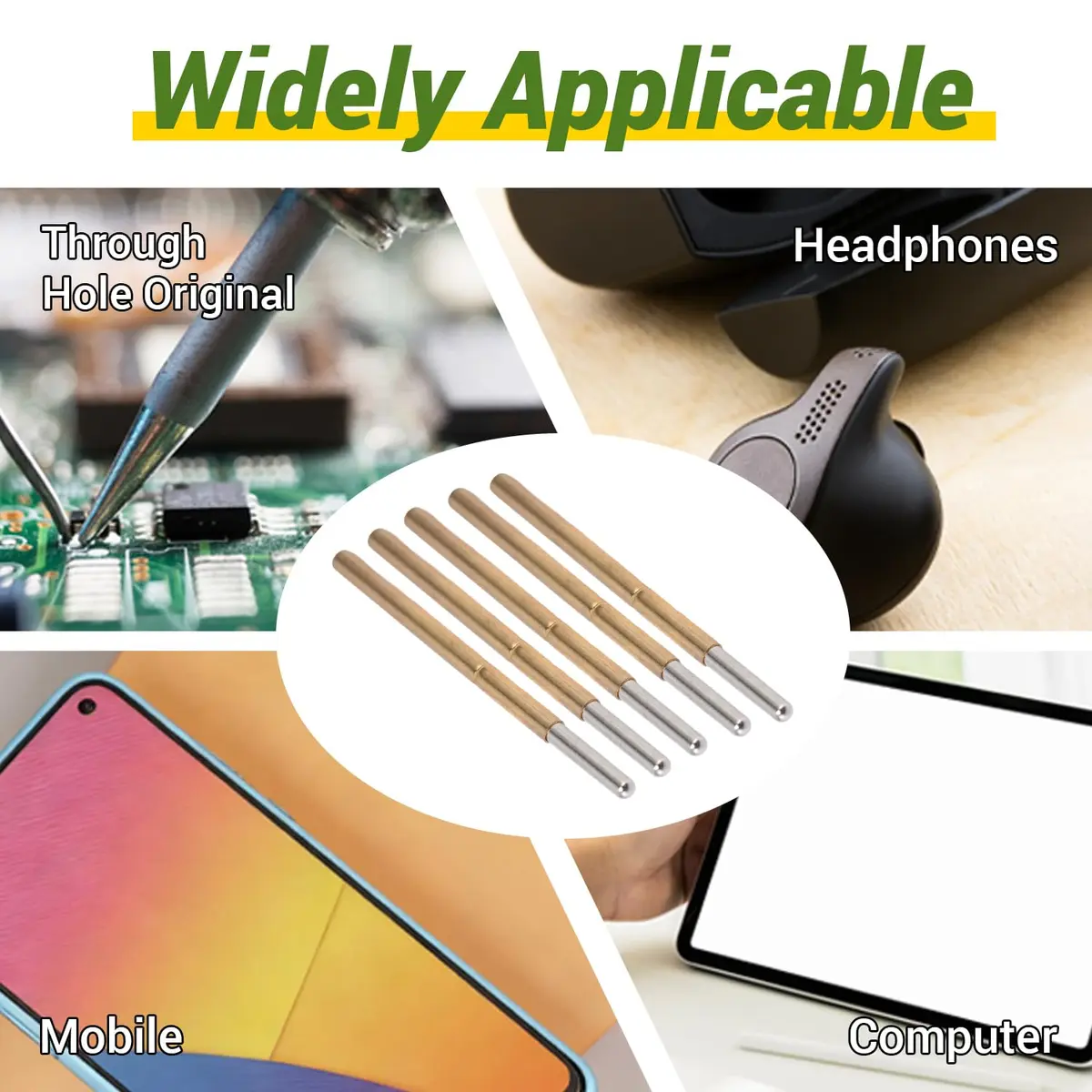 BORDSTRACT Spring Test Probes 100Pcs P125-J | High Accuracy PCB Contact Test Pins - view 5