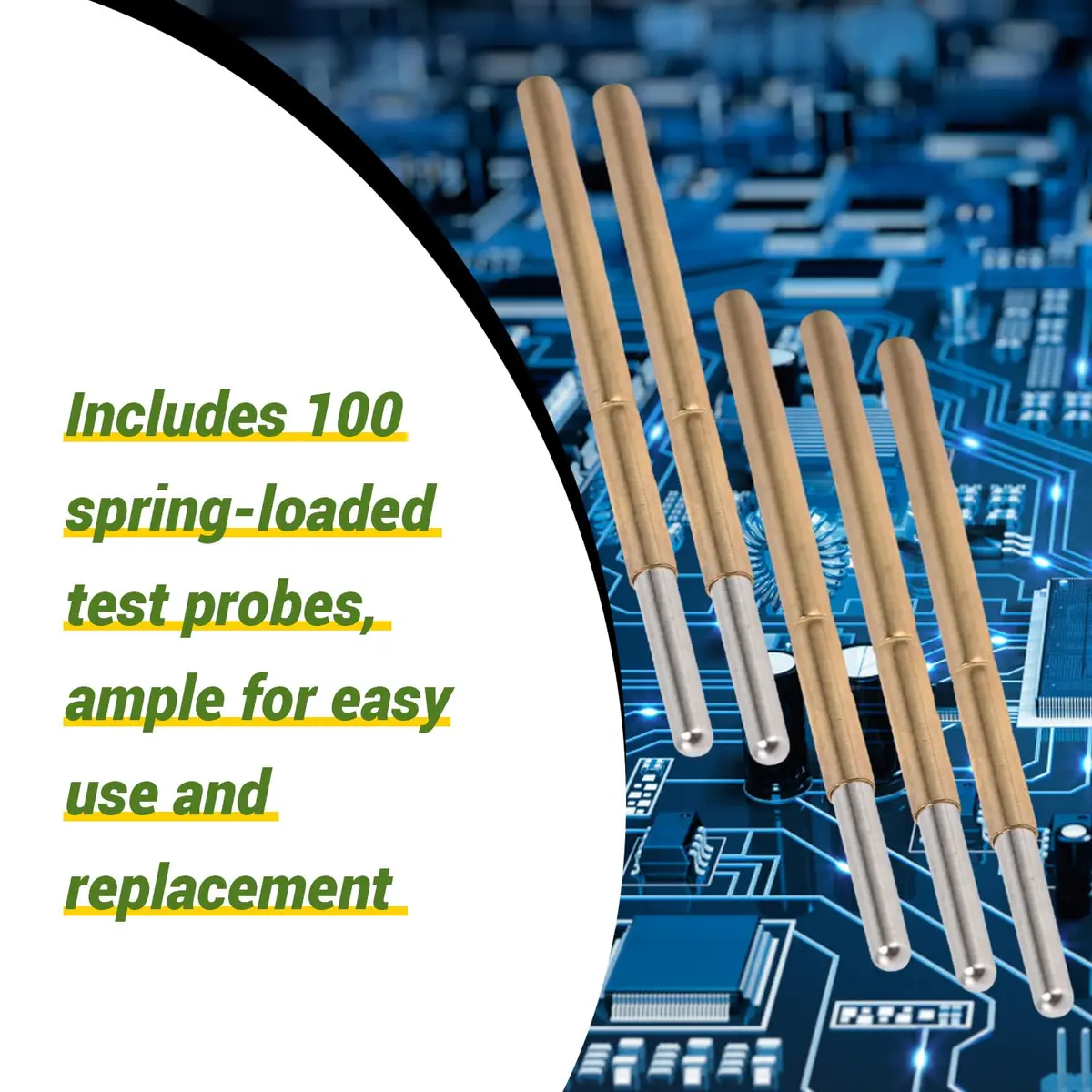 BORDSTRACT Spring Test Probes 100Pcs P125-J | High Accuracy PCB Contact Test Pins - view 4