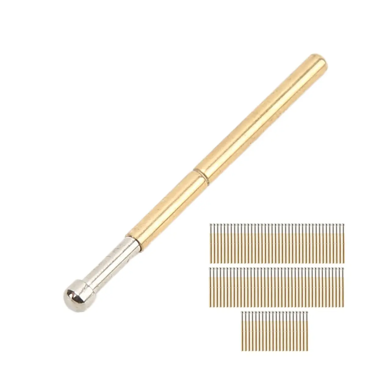 BORDSTRACT P125-D Spring Test Probes 100Pcs (2.02mm Needle Dia, 33.35mm Length) | High Accuracy Round Pogo Pins for PCB Testing - main product image