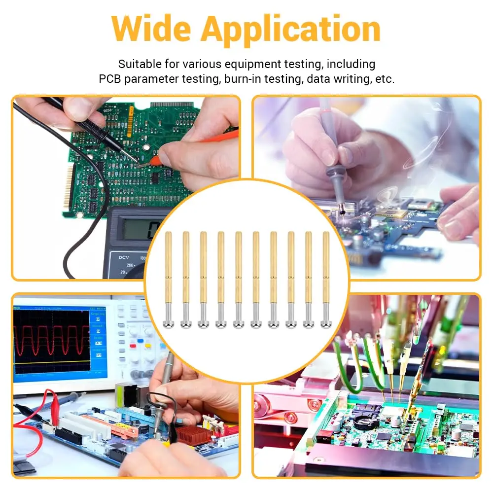 BORDSTRACT P156-D Spring Test Probes with Brass Pogo Pins | 100-Pack for PCB Testing - view 5