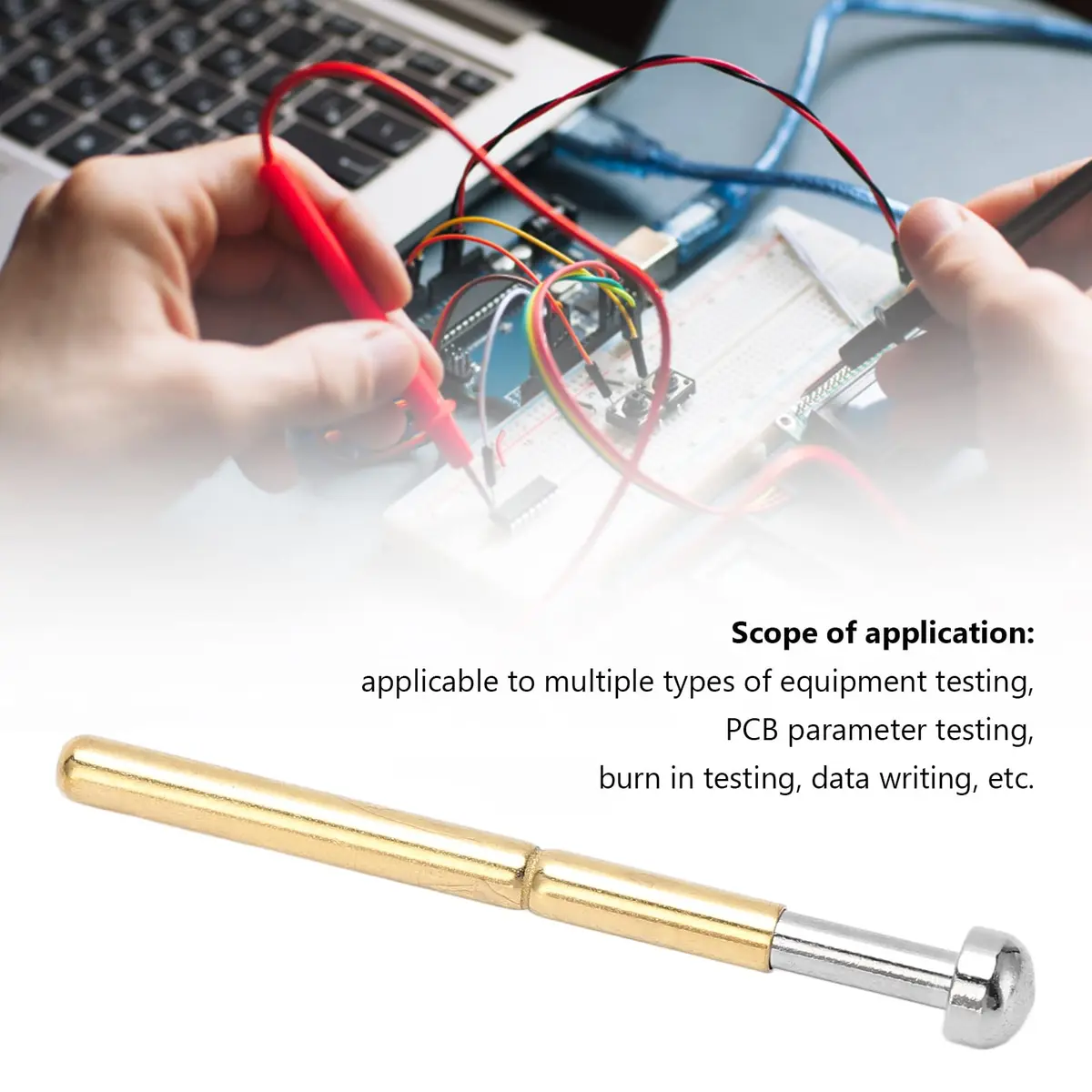 BORDSTRACT P156-D Spring Test Probes with Brass Pogo Pins | 100-Pack for PCB Testing - view 4