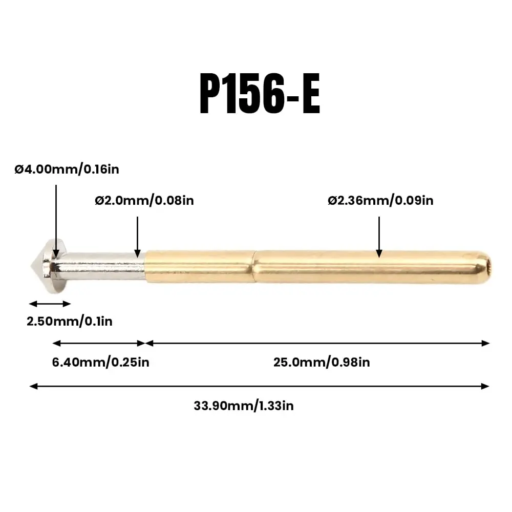 BORDSTRACT P156-E Spring Test Probes 100 Pcs Pack | For PCB Board Testing and Electronic Component Contact - view 2