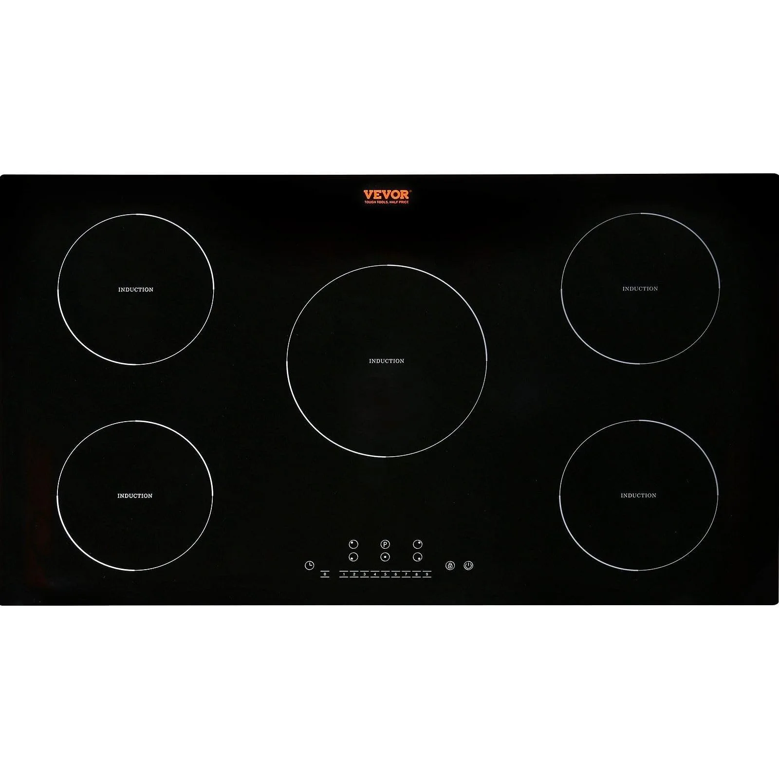 VEVOR 36" 5-Burner Electric Cooktop 9200W | Induction Stove Top with 9 Heating Levels - main product image