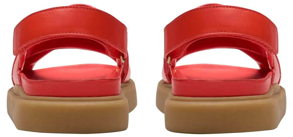 Clarks Women's Aristella SunSandal Bright Red Lea 6 | Classic Leather Comfort - view 5