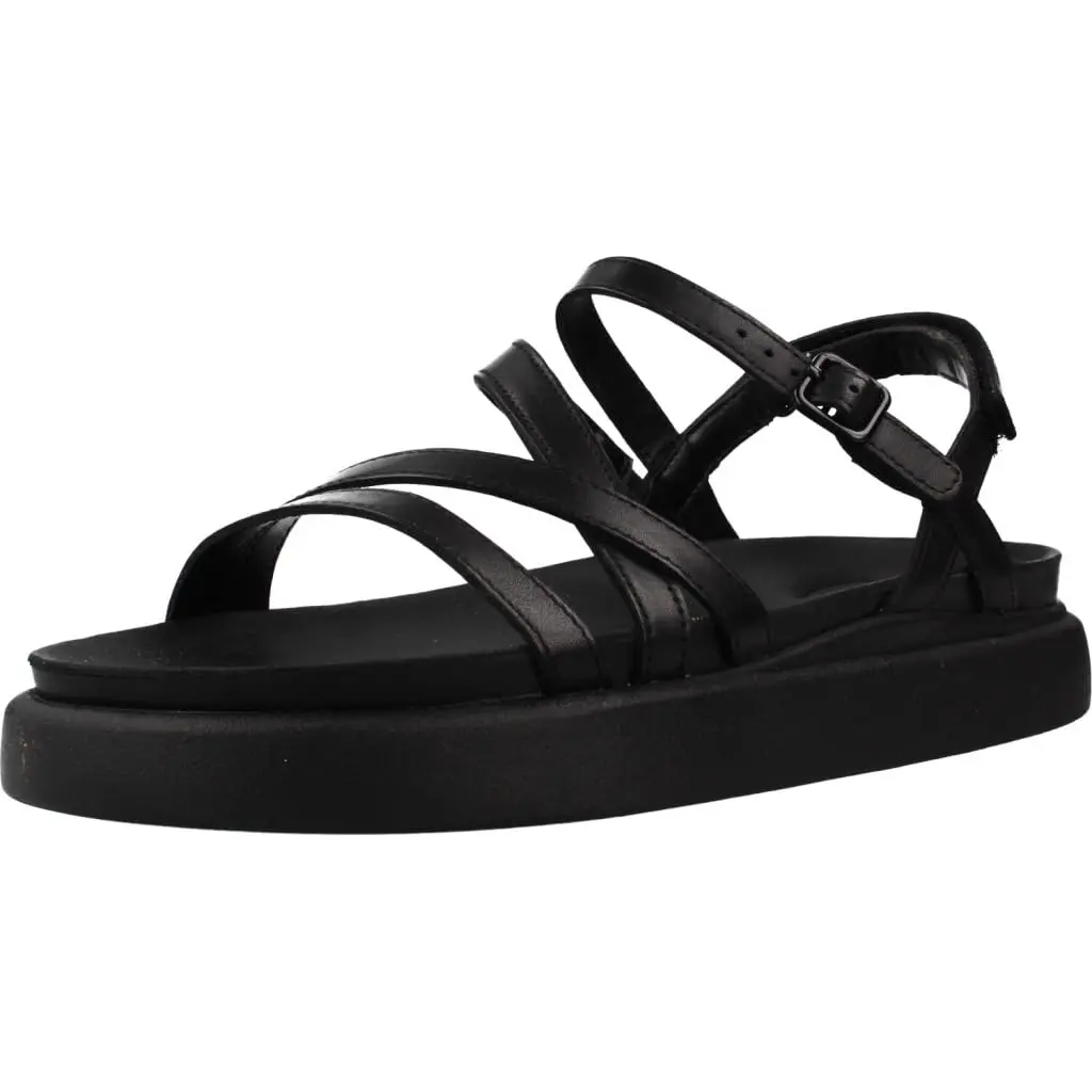 Clarks Women's Aristella RoseSandal, Black Leather, 6.5 | Casual Comfort with Classic Style - main product image