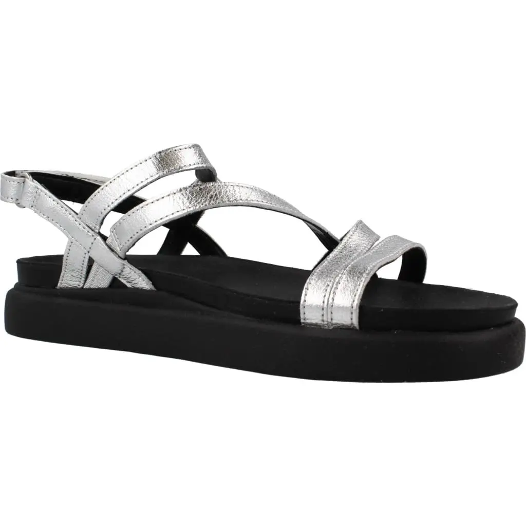 Clarks Women's Aristella RoseSandal, Silver Metallic, 8 | Classic Leather Flat with Buckle - view 5