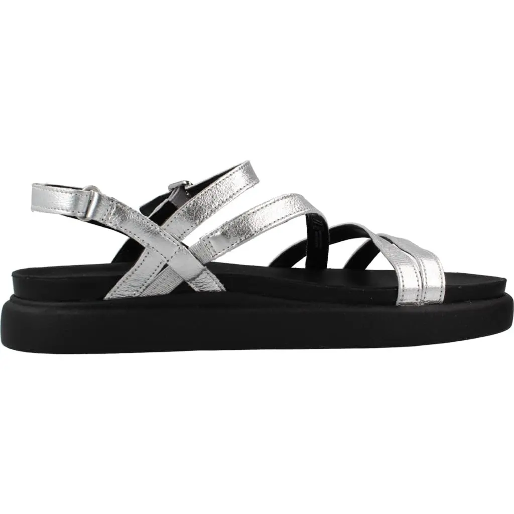 Clarks Women's Aristella RoseSandal, Silver Metallic, 8 | Classic Leather Flat with Buckle - view 4