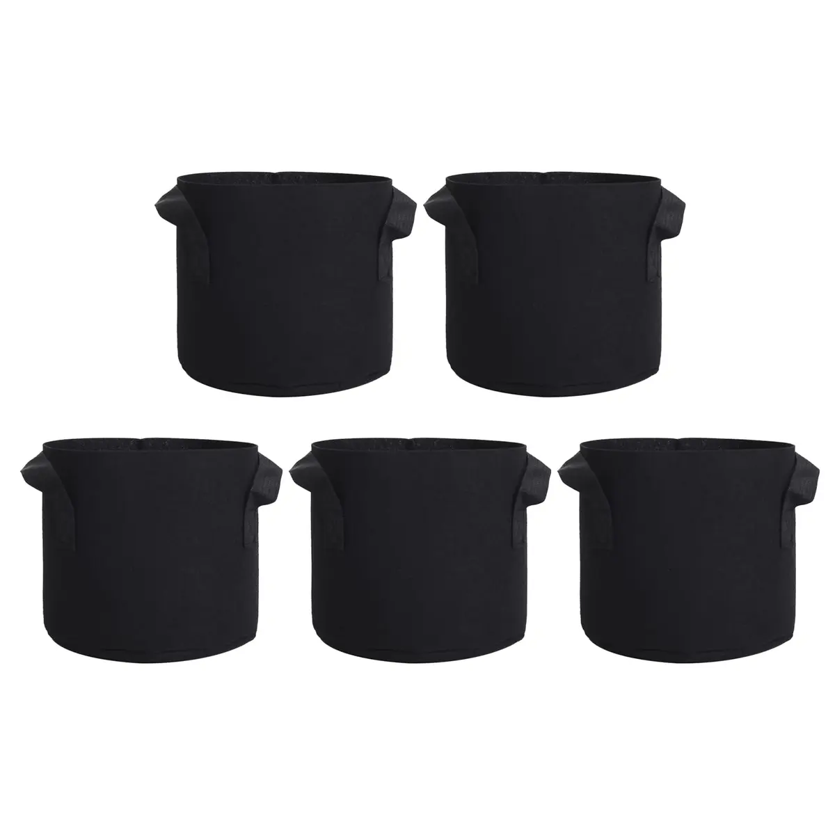 SILKIR Grow Bag 5-Pack | Black 10 Gallon Heavy Duty Fabric Pots for Gardening Applications with Handles - main product image