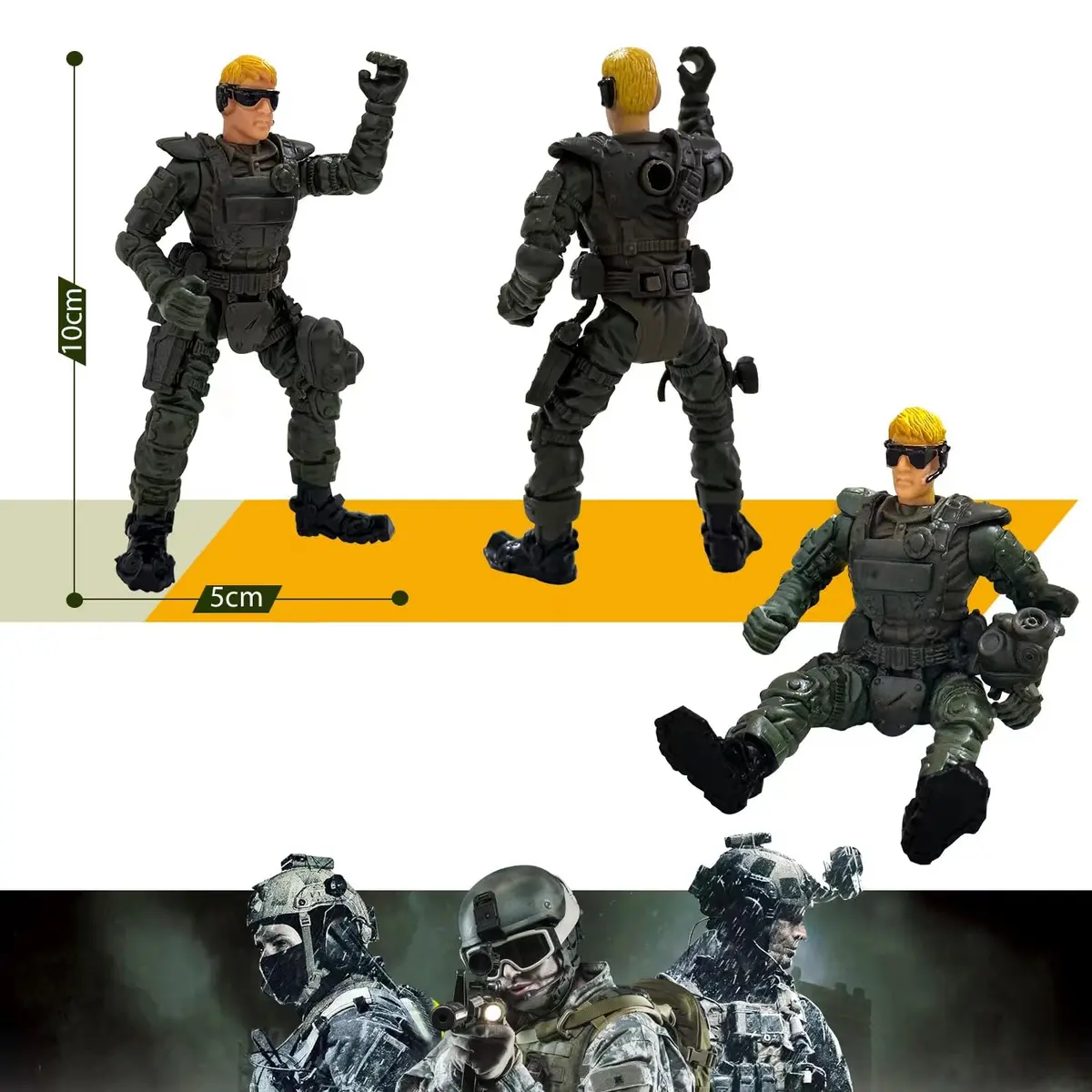MQSTARSRISE Army Men Toy Set for Boys 4-7 | Realistic Military Action Figures with Accessories - view 6