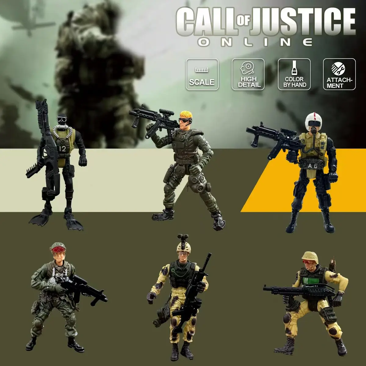 MQSTARSRISE Army Men Toy Set for Boys 4-7 | Realistic Military Action Figures with Accessories - view 2