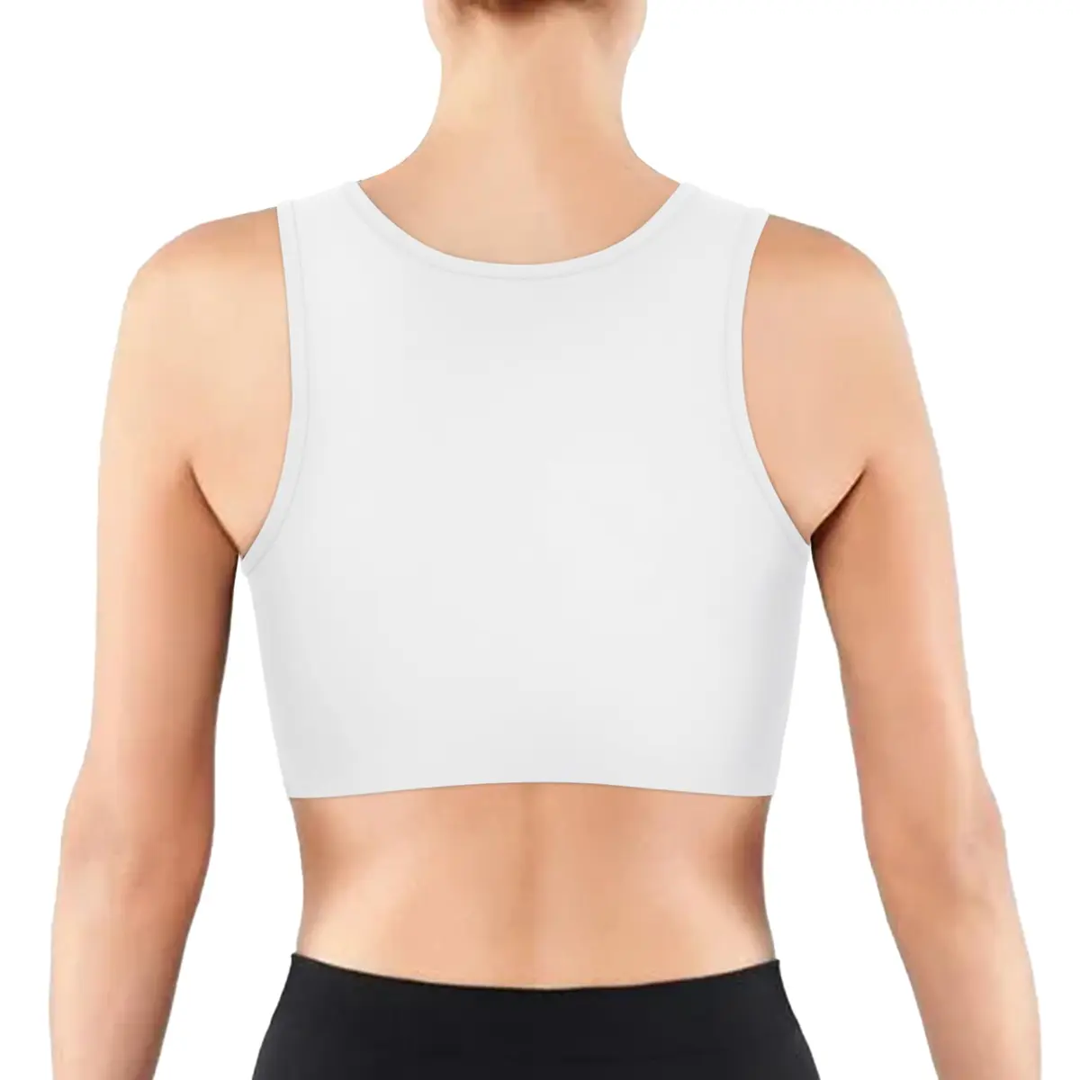 LEINIDINA Chest Binder Bra Transgender FTM LGBT Compression Tank Top, White | Flat Chest, Comfortable Fit - view 2