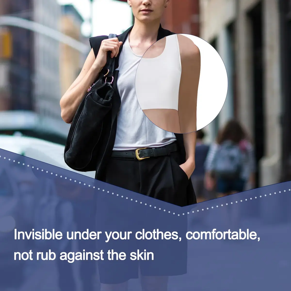 LEINIDINA Chest Binder Bra Transgender FTM LGBT Compression Tank Top, White | Flat Chest, Comfortable Fit - view 4