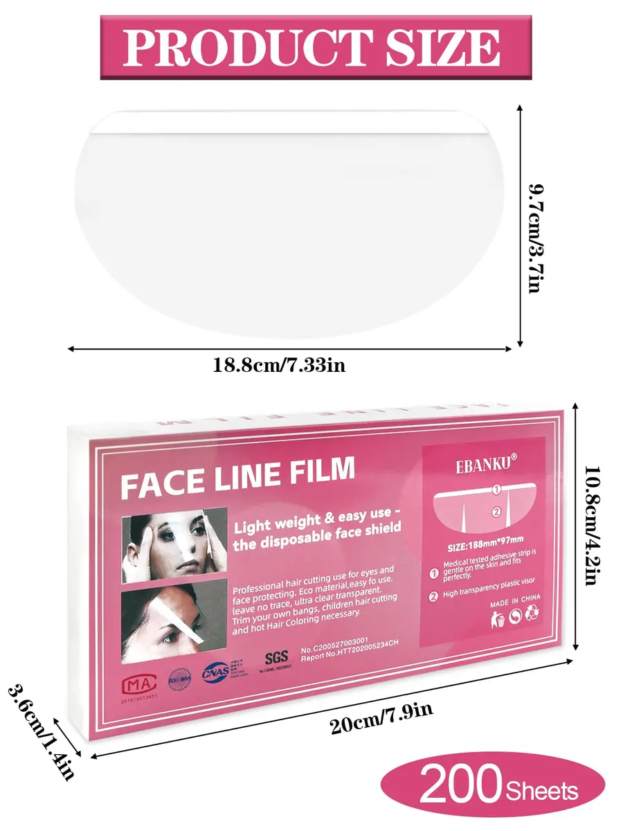 EBANKU Face Shield Eye Shield for Shower Waterproof 200 PCS | Clear, Soft, Adjustable, Reusable - view 2