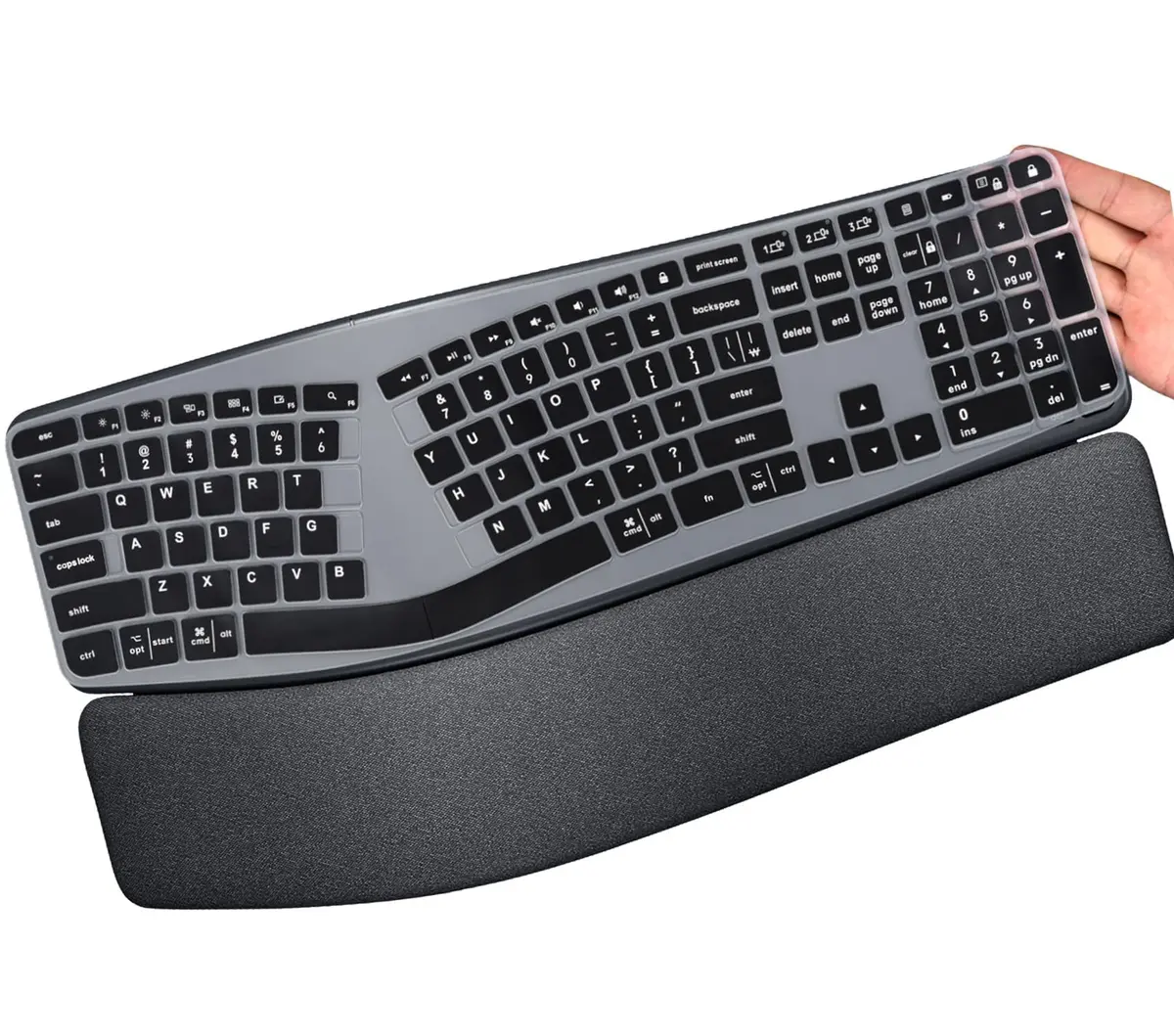 DAMMOMKO Silicone Keyboard Cover for Logitech Ergo K860 Wireless Keyboard | Ultra Thin 0.13mm, Waterproof & Washable - main product image