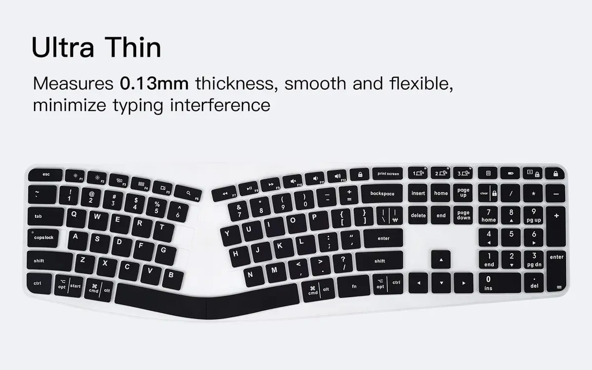DAMMOMKO Silicone Keyboard Cover for Logitech Ergo K860 Wireless Keyboard | Ultra Thin 0.13mm, Waterproof & Washable - view 7