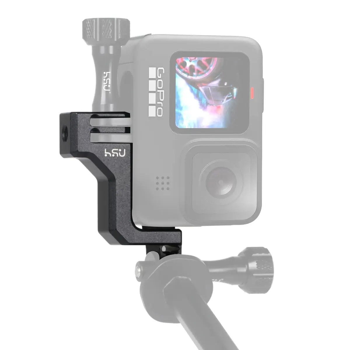 HSU Aluminum 90° Vertical Bracket Adapter Elbow Mount for GoPro Black | Supports 90° & 180° Angles - main product image