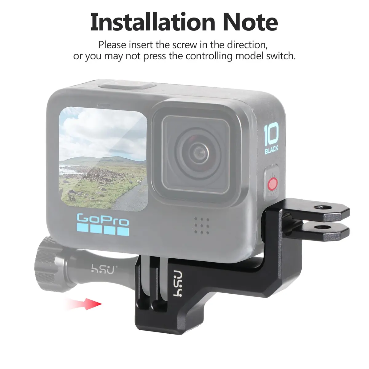 HSU Aluminum 90° Vertical Bracket Adapter Elbow Mount for GoPro Black | Supports 90° & 180° Angles - view 5
