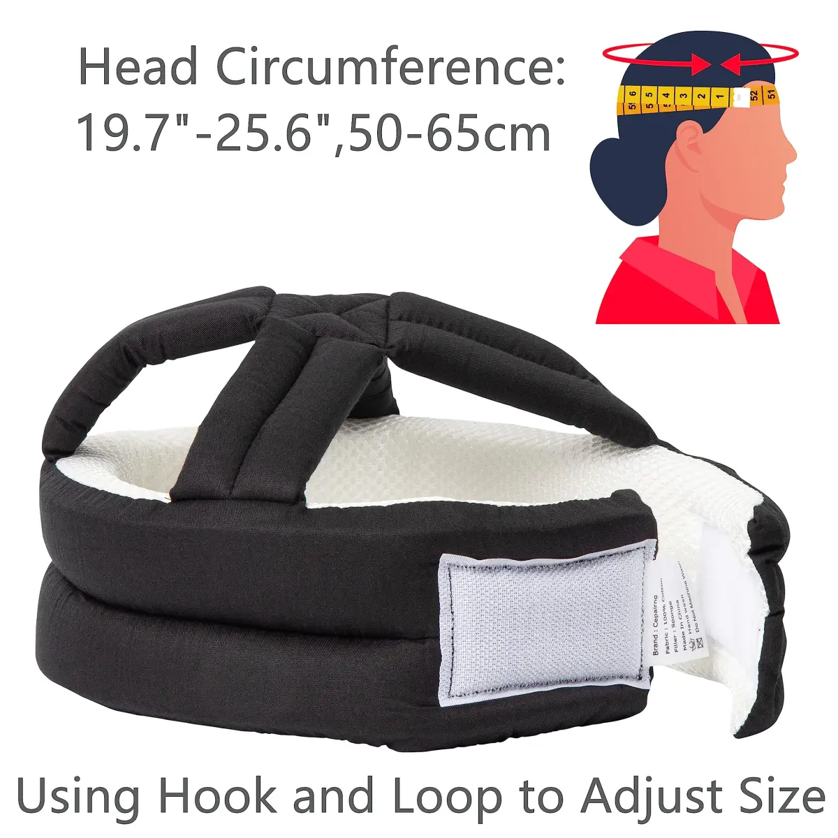 Cepairng Breathable Safety Protective Hat for Elderly Youth, Anti-Fall Head Helmet 50-65cm | Soft Head Protector for Adults Fall - view 3