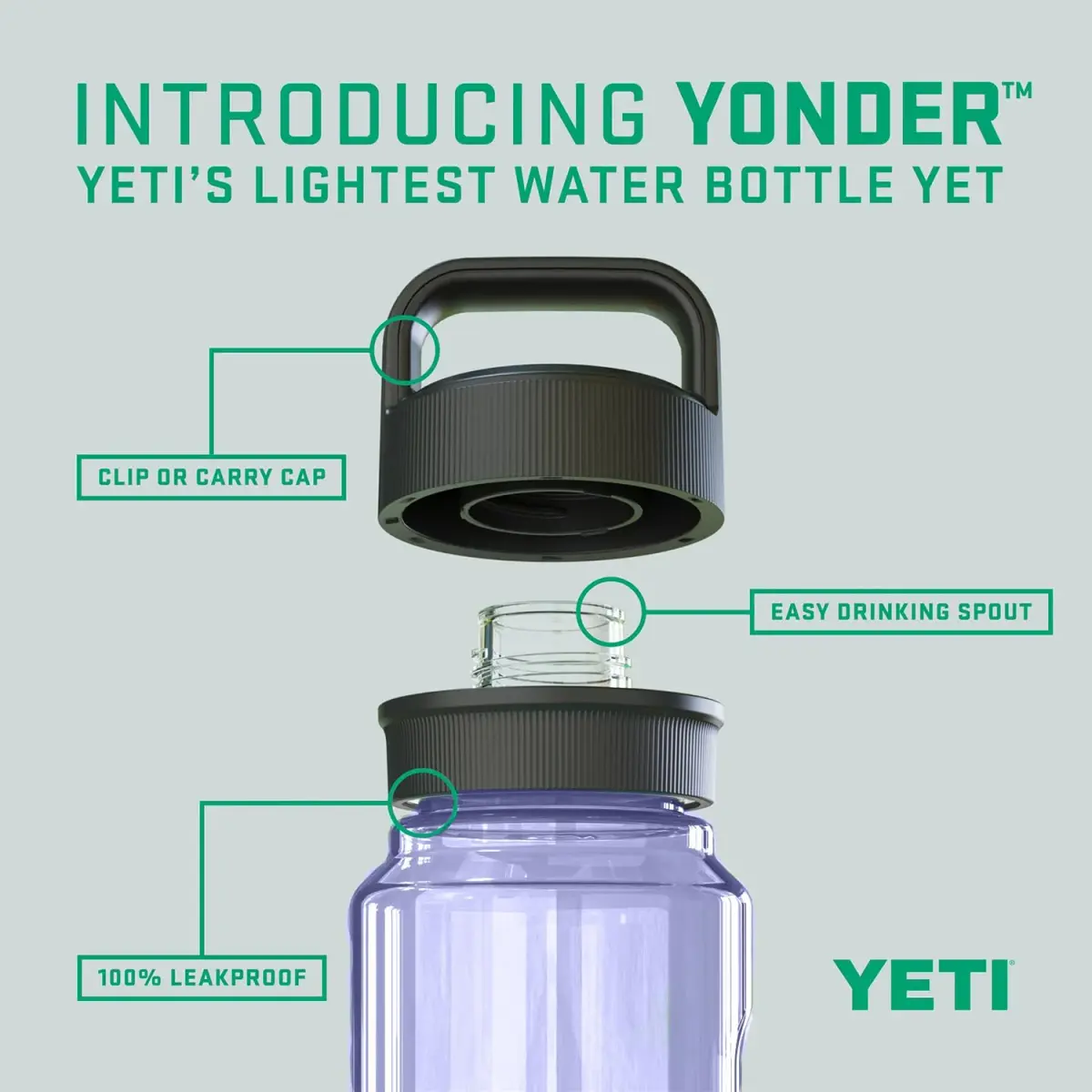 YETI Yonder 600ml (20 oz) Water Bottle with Leakproof Chug Cap | Shatter-Resistant Hydration for Outdoors - view 2
