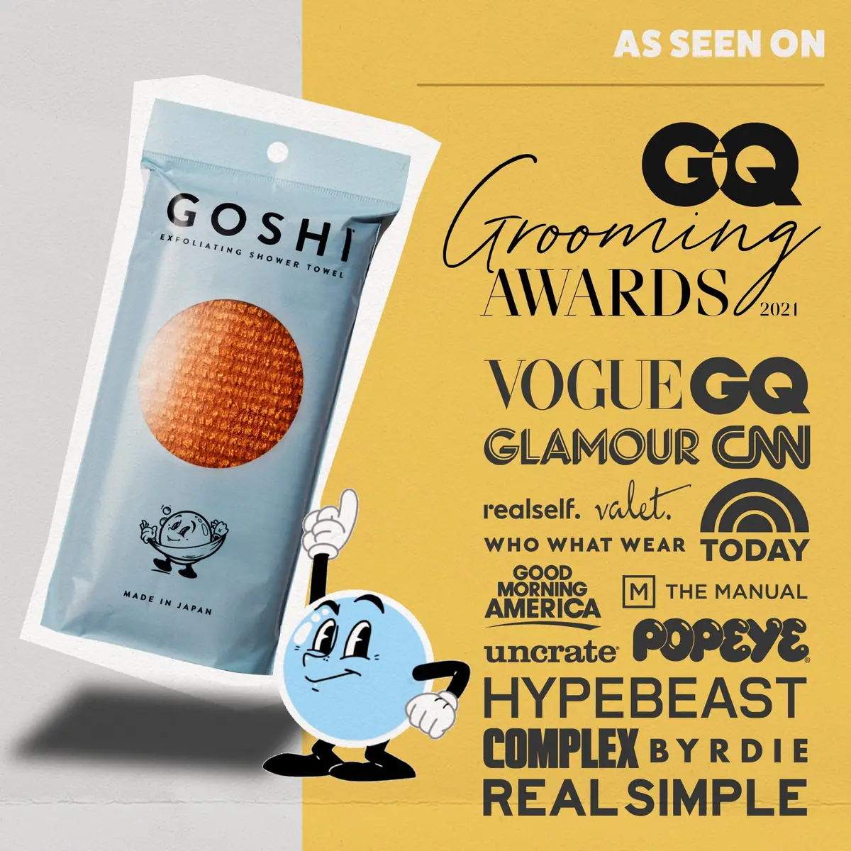 GOSHI Exfoliating Shower Towel - Long Body Scrubber, Orange | Rip-Resistant, Gentle & Effective - view 4
