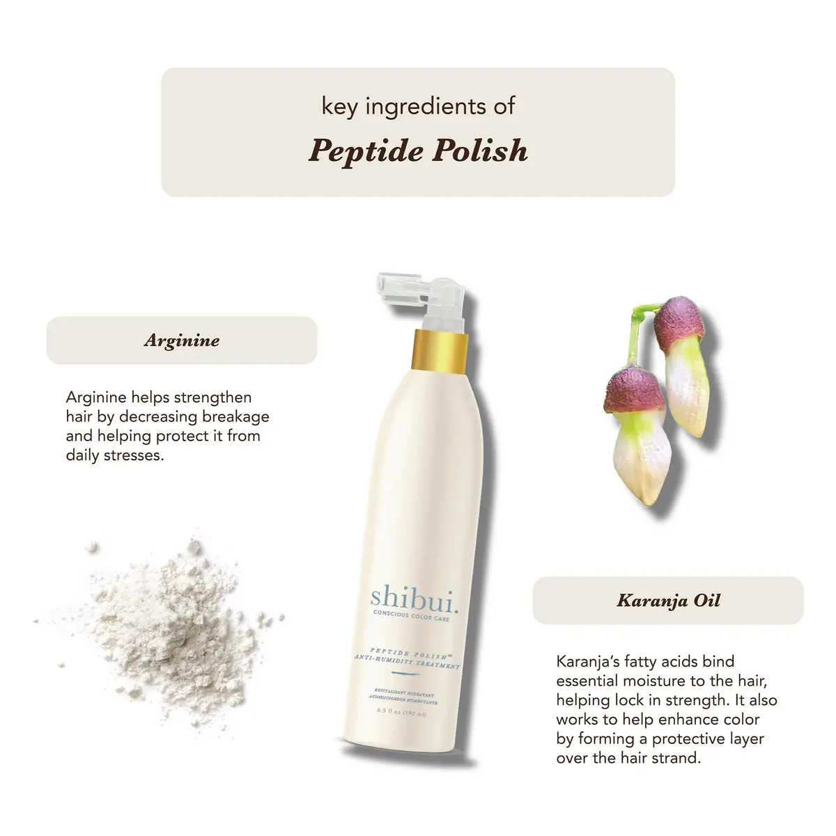 Shibui Peptide Polish Anti Humidity Hair Treatment, 6.5 Fl Oz | Color & Frizz Protection with Vegan Complex - view 3