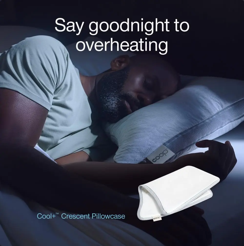 Coop Home Goods Cool+ Crescent Pillow Cover King Size Cooling Bed Pillow Case for Hot Sleepers, Ultra Soft & Breathable Pillowcase with Zipper and 2-Inch Gusset | 51x91 cm (20x36 in) - view 8