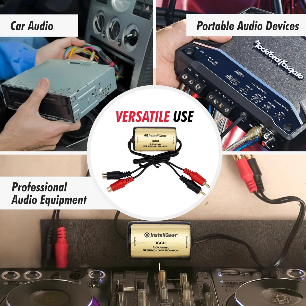 InstallGear 2-Channel Ground Loop Noise Isolator for Car Audio & Home Stereo | Eliminates Alternator Whine & Feedback - view 6