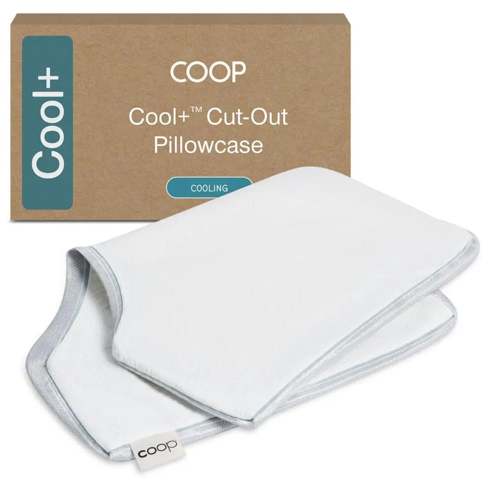 Coop Home Goods Cool+ Cut-Out Pillow Cover King Size Cooling Pillowcase with Zipper & 2-Inch Gusset | Breathable Fabric for Hot Sleepers - main product image