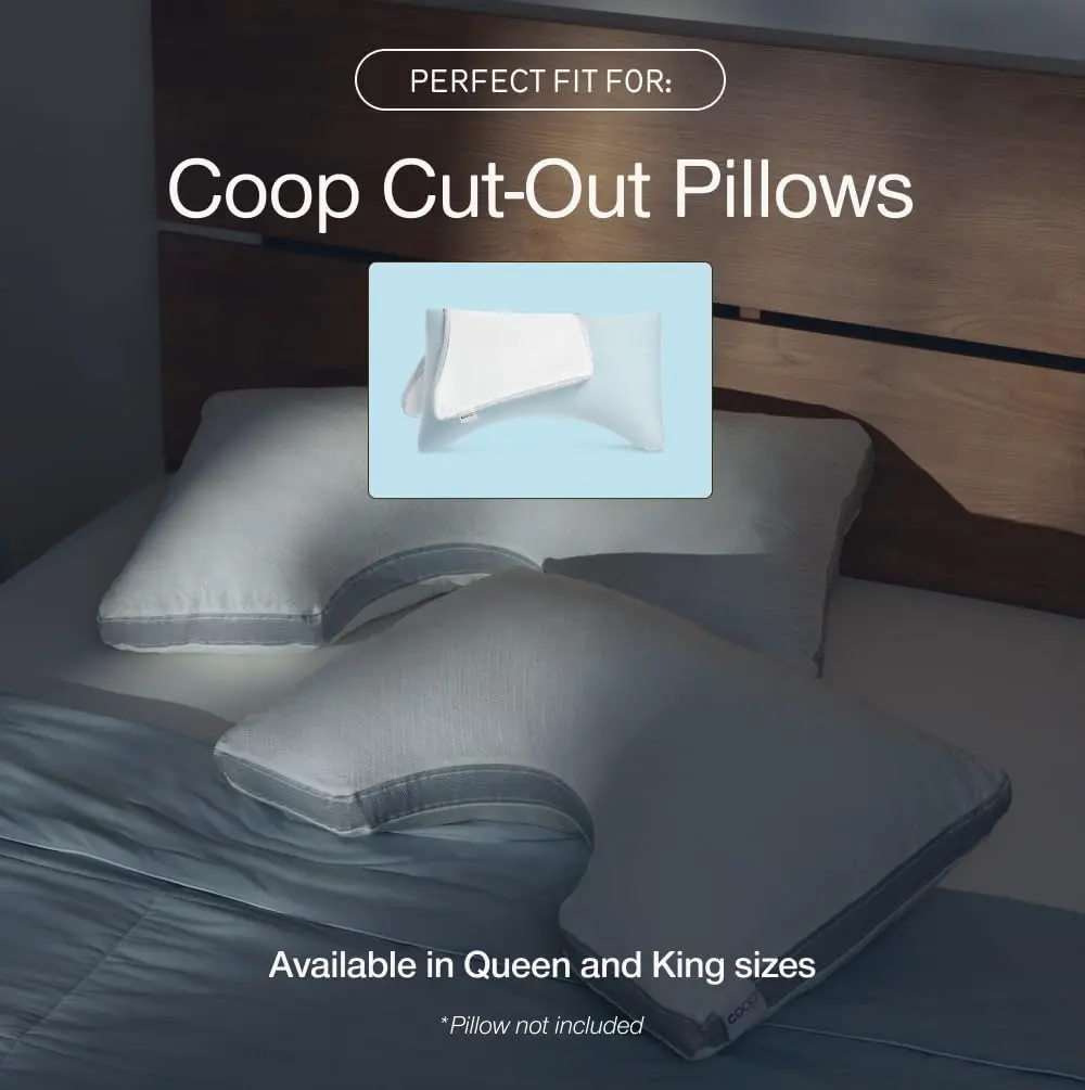 Coop Home Goods Cool+ Cut-Out Pillow Cover King Size Cooling Pillowcase with Zipper & 2-Inch Gusset | Breathable Fabric for Hot Sleepers - view 6