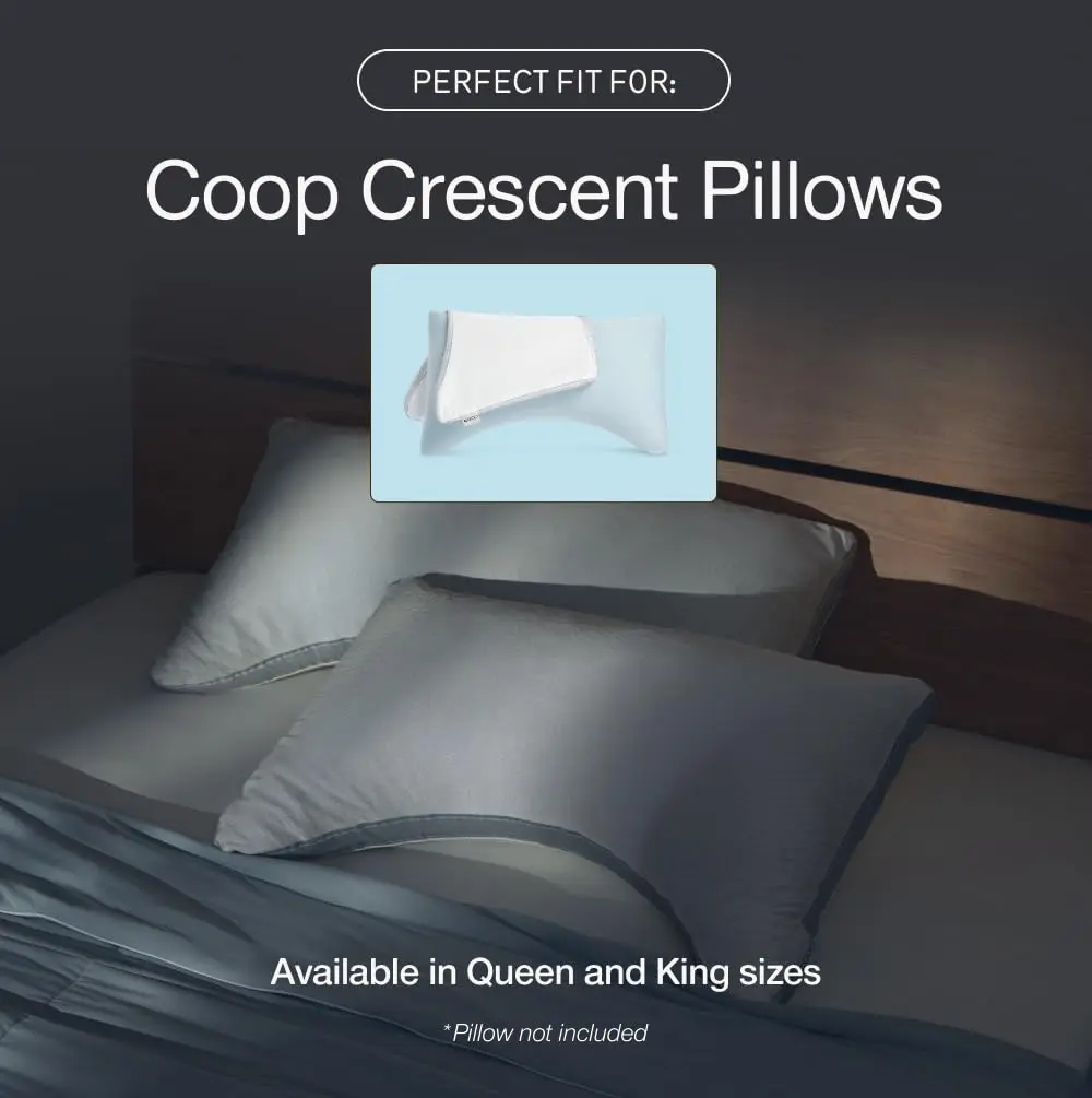 Coop Home Goods Cool+ Crescent Pillow Cover Queen Size 51x66cm (18x28in) | Breathable Cooling Case for Hot Sleepers - view 6
