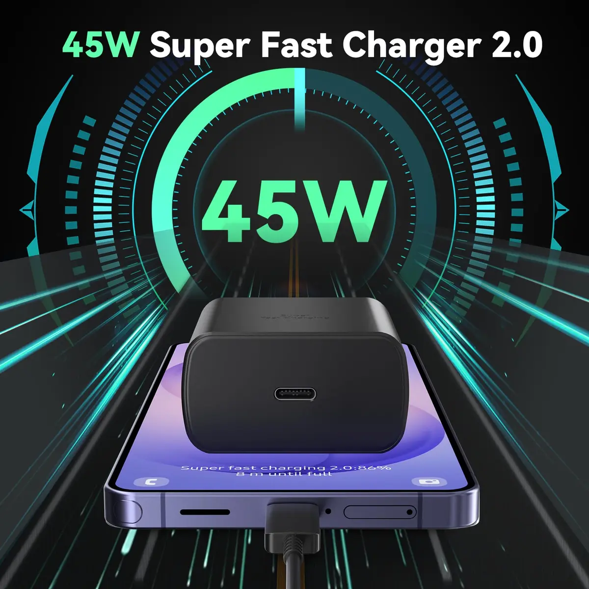 Ubearkk 45W USB Type C Charger with 8ft Cable | Fast Charging for Samsung & More - view 6