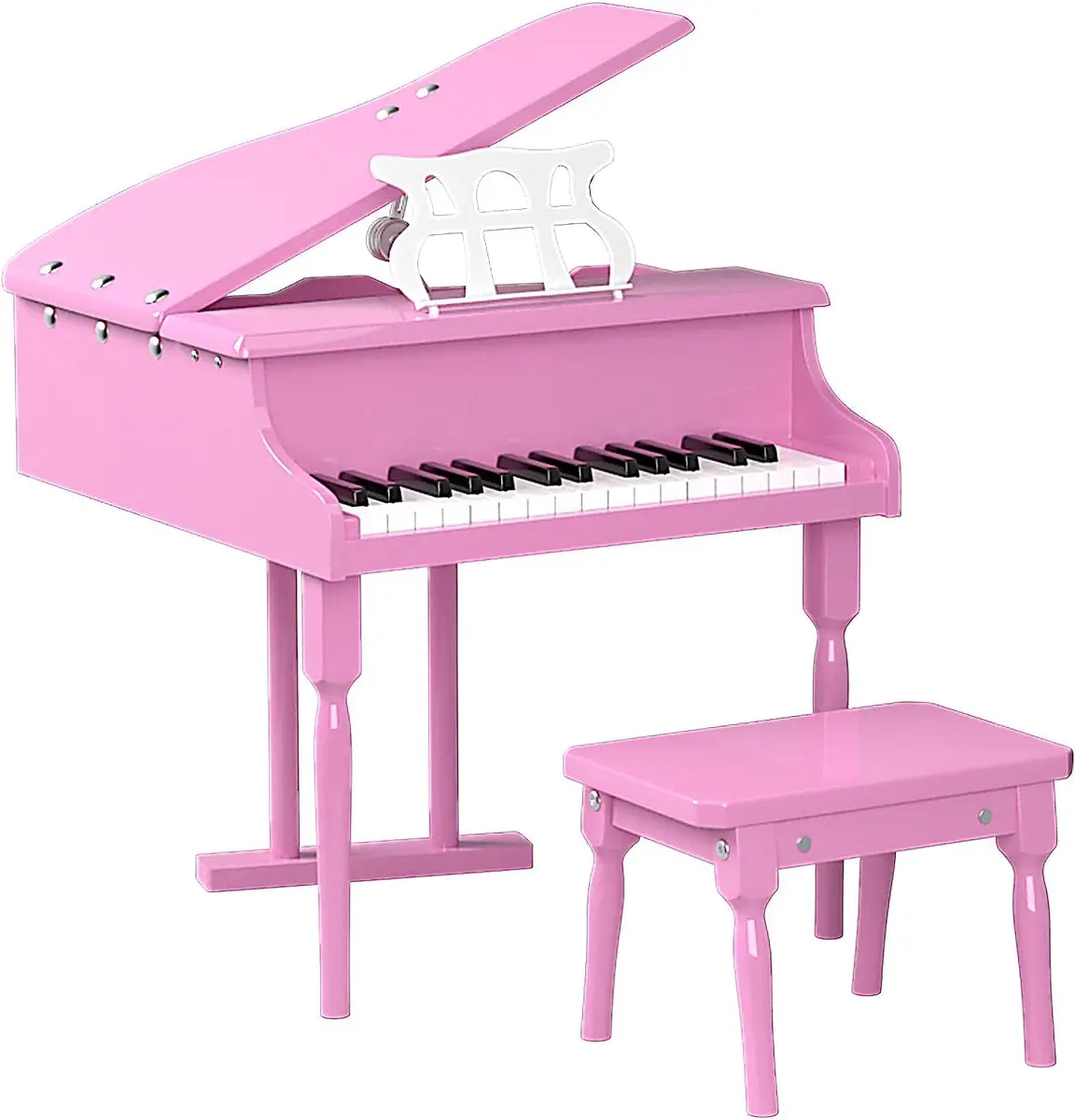HONEY JOY Classical Kids Piano 30-Key Mini Grand Pink | Wooden Musical Toy for 3+ - main product image