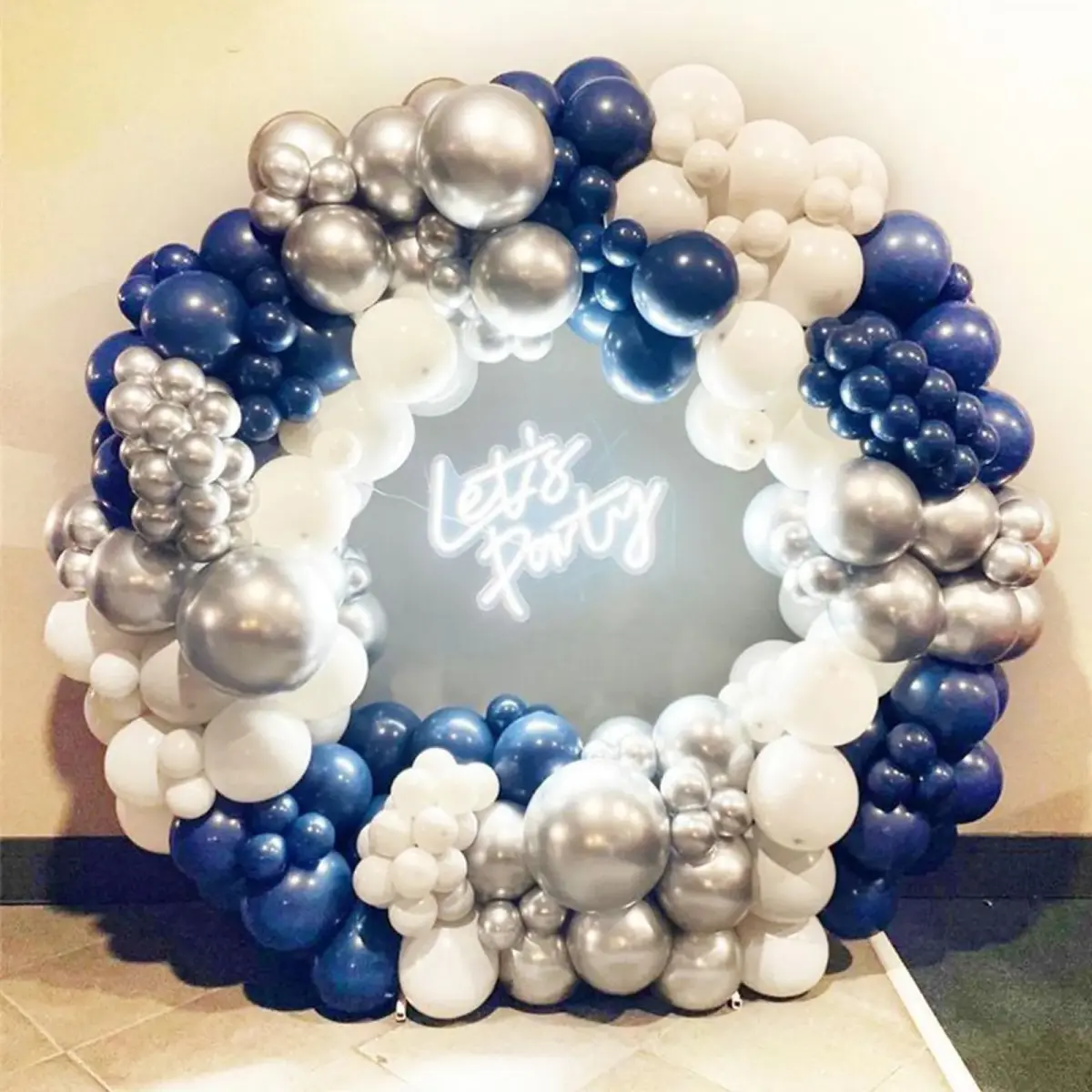 PartyWoo Blue and Silver Balloons 100pcs Royal Blue Silver Balloons | Assorted Colors Value Pack - view 6
