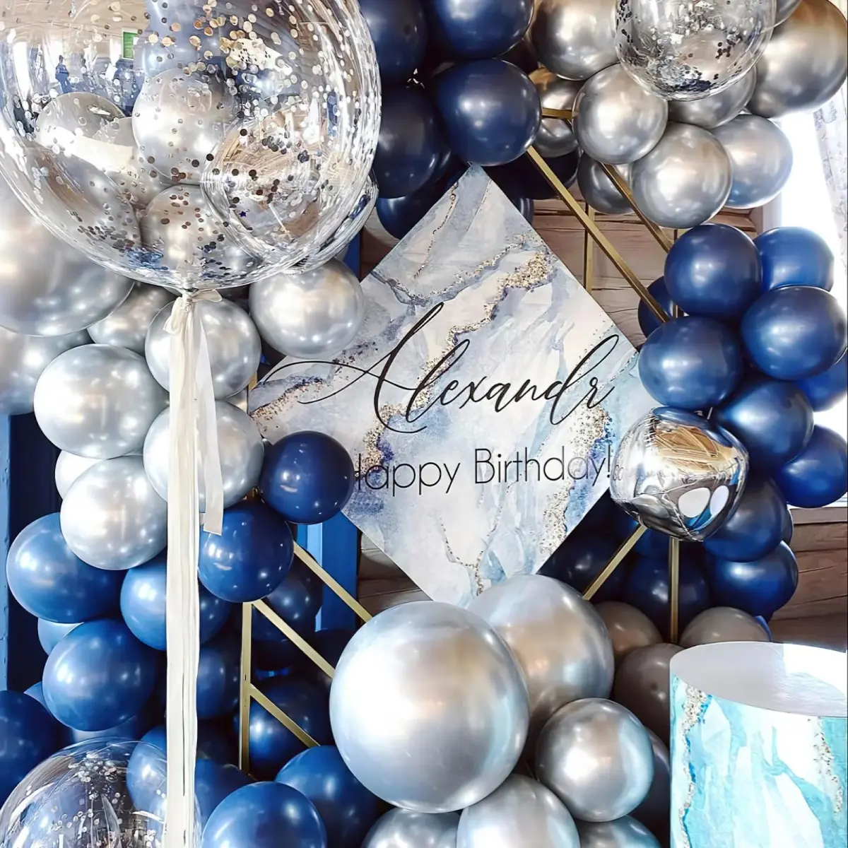PartyWoo Blue and Silver Balloons 100pcs Royal Blue Silver Balloons | Assorted Colors Value Pack - view 3