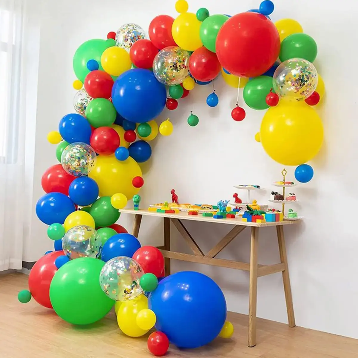 PartyWoo Red Yellow Blue Balloons 100pcs 12 Inch Assorted Colors | Birthday Party Decorations - view 4
