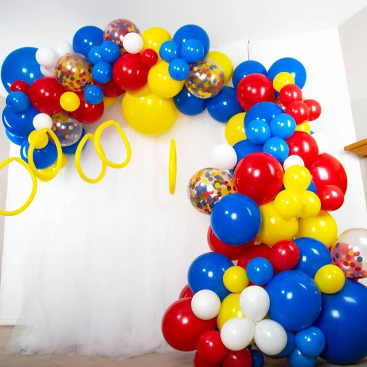 PartyWoo Red Yellow Blue Balloons 100pcs 12 Inch Assorted Colors | Birthday Party Decorations - view 3