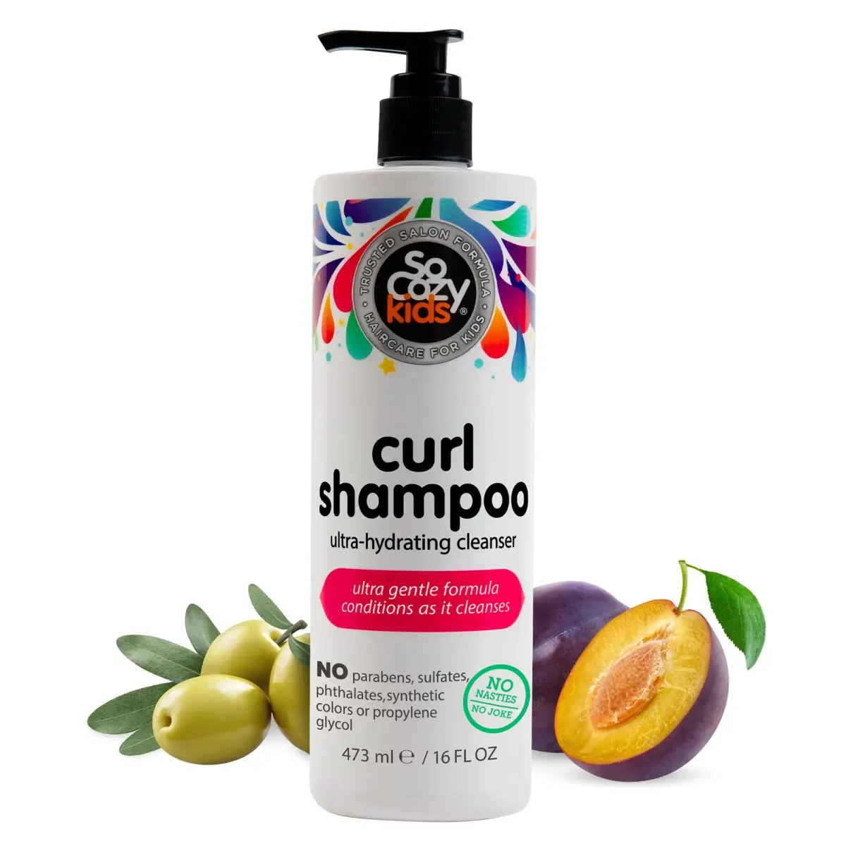 SoCozy Kids Curl Shampoo for Curly Hair, 473ml (16 Fl Oz) | Gentle Hydrating Cleanser - main product image