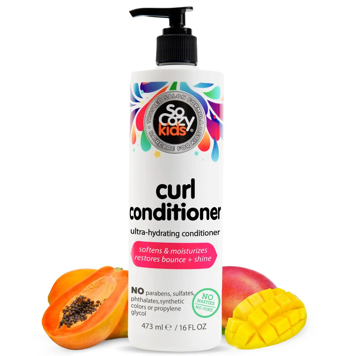 SO COZY Kids Conditioner for Curly Hair 16 Fl Oz | Ultra-Hydrating, Detangler & Frizz Control - main product image