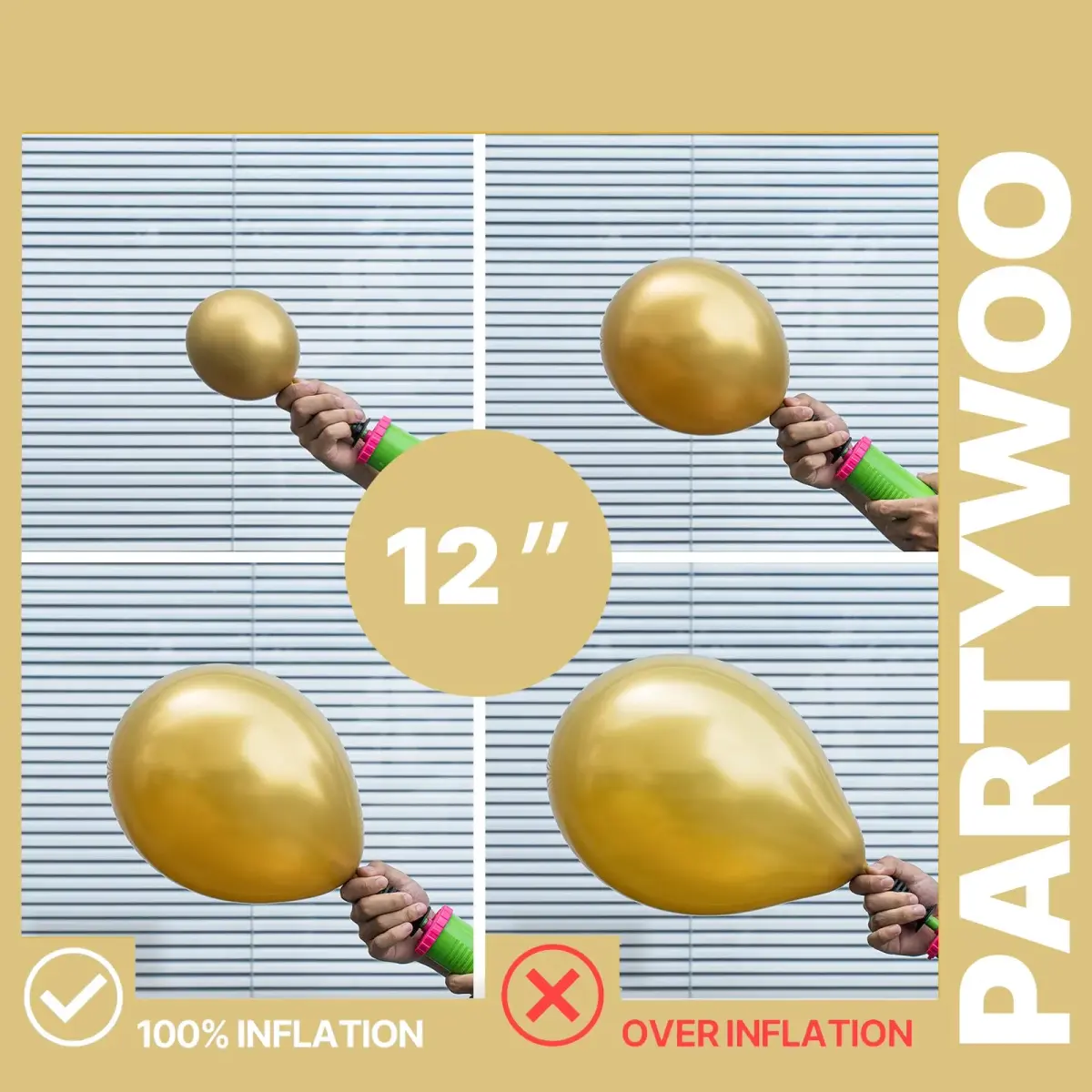 PartyWoo Gold and Black Balloons 100pcs Black Metallic Gold Balloons | Assorted Colors Value Pack - view 6