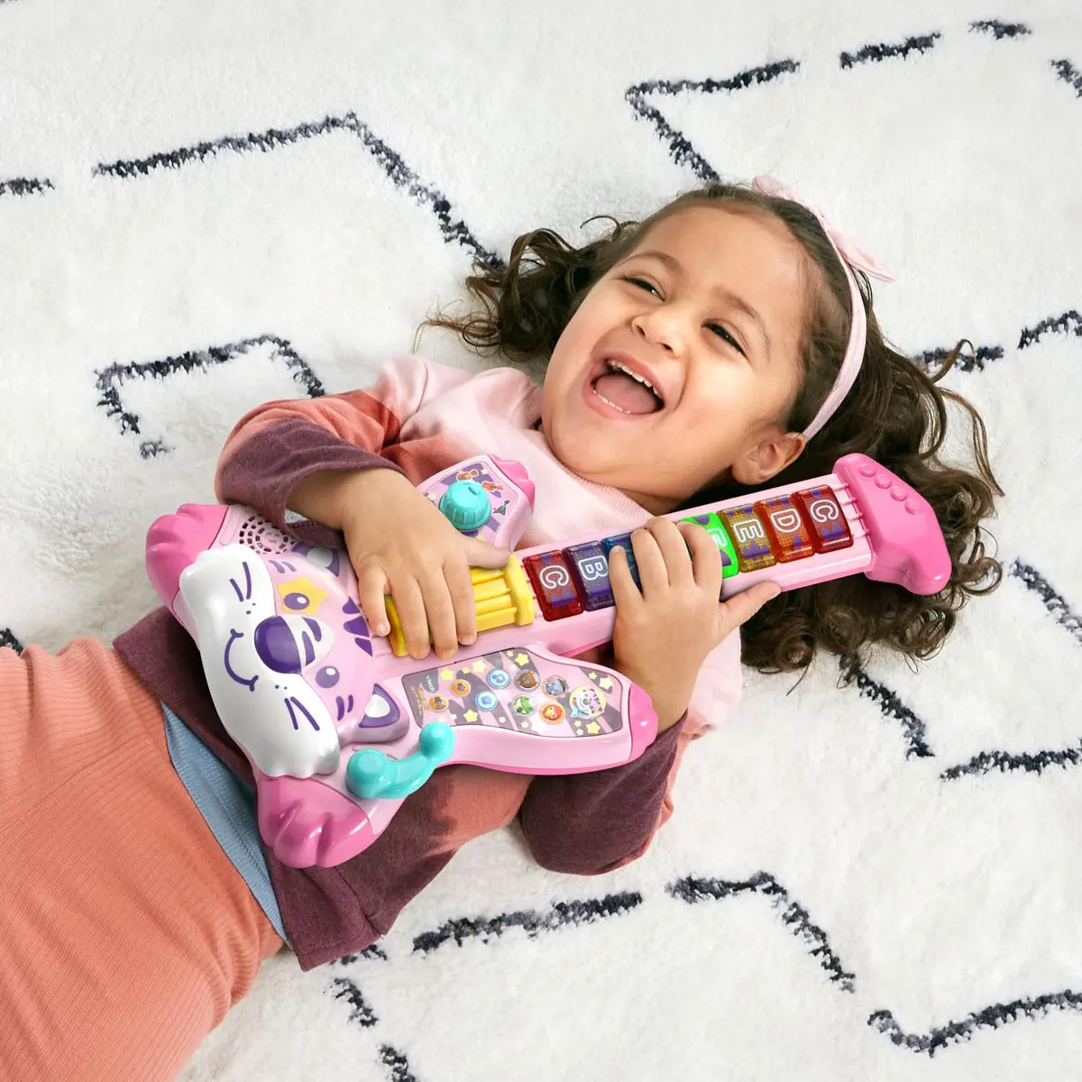 VTech Zoo Jamz Tiger Rock Guitar, Pink | Musical Instrument Toy for Kids 1.5-4 Years - view 4